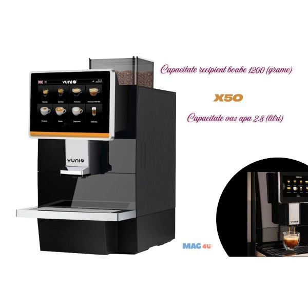 Aparat Espressor Profesional Automat pentru HoReCa & Office - Yunio by Dr. Coffee X50 - Performanta profesionala pentru locatii in care fiecare cafea conteaza