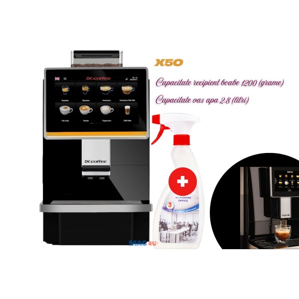 Aparat Espressor Profesional Automat pentru HoReCa & Office - Yunio by Dr. Coffee X50 - Performanta profesionala pentru locatii in care fiecare cafea conteaza