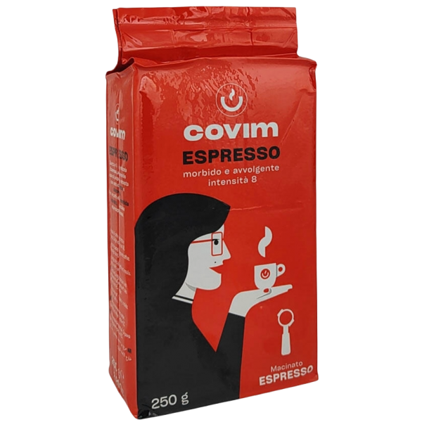 Cafea Măcinată Covim Espresso 250 gr 50% Arabica, 50% Robusta, Gust Intens Italian