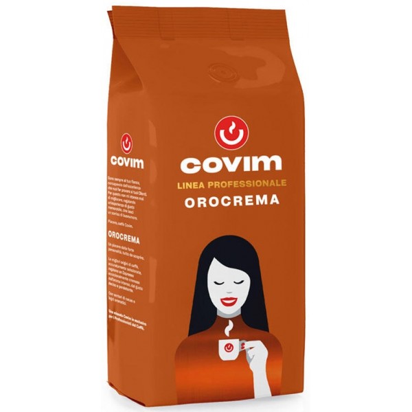 Cafea Boabe COVIM Orocrema 1 Kg – 100% Robusta, Cremă Intensă, Ideală pentru Vending