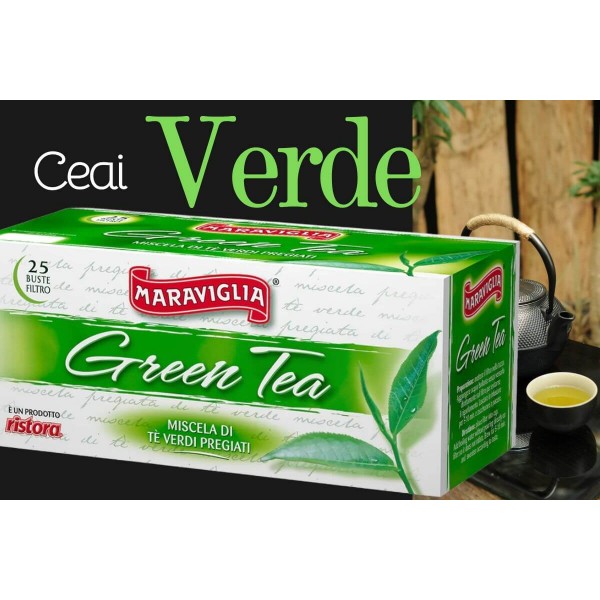 Ceai infuzie Ristora Maraviglia ceai verde (Green Tea) 25 pliculete-Energie Naturala