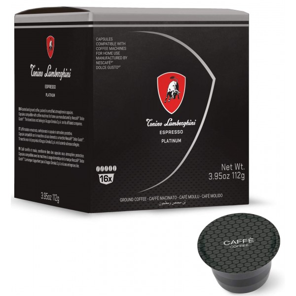 Capsule Cafea Tonino Lamborghini Platinum Blend – Compatibile Dolce Gusto, 16 Capsule Premium