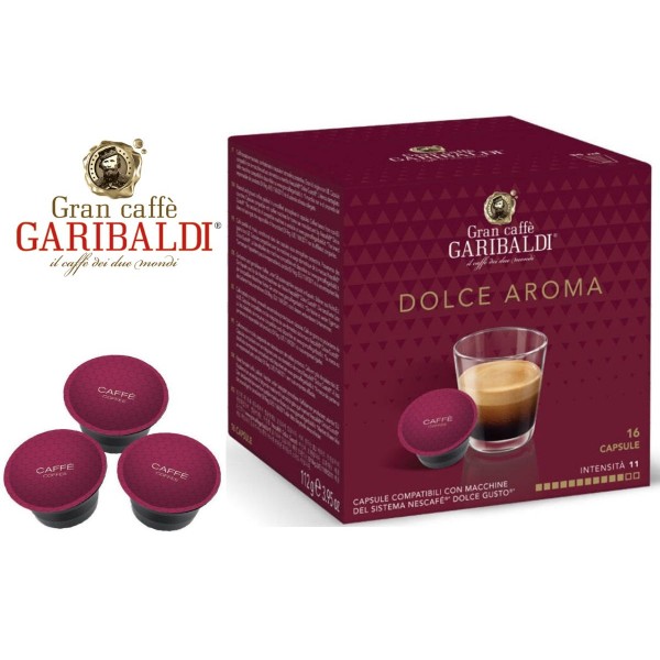 Capsule Garibaldi Dolce Aroma – Compatibile Dolce Gusto, 16 Capsule