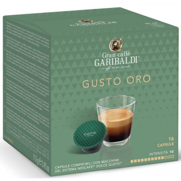 Capsule Garibaldi Gusto Oro Compatibile Dolce Gusto, 16 Capsule, Aromă Premium