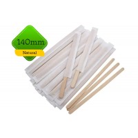 Paletine din lemn pentru cafea, 140 mm, ambalate individual produs ecologic - 1000buc/set