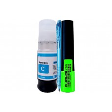 Set Flacon Cerneala Compatibila Canon GI46, 1x140ml Cyan, Pix cu mecanism si Textmarker Flasher