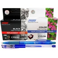 Set Cartus Cerneala Speed Compatibil Canon 1xPGI-35BK Negru, 190 pagini, 1xCLI-36 Color, 250 pagini, Pix Xball si Pix cu gel