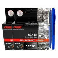 Set Cartus Cerneala Speed Compatibil Canon 2xPGI-35BK Negru, 380 pagini, Pix Schneider si Pix Radius