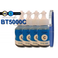 Set Cartus Cerneala Speed Compatibil Brother 4x BT5000C Cyan 20000 pagini cu 4x Pix Schneider