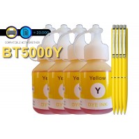 Set Cartus Cerneala Speed Compatibil Brother 4x BT5000Y Galben 20000 pagini cu 4x Pix Schneider 