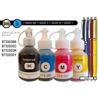 Set Cartus Cerneala Speed Compatibil Brother 1x BTD60BK Negru, 1x BT5000C Cyan, 1x BT5000M Magenta, 1x BT5000Y Galben 21900 pagini cu 4x Pix Schneider