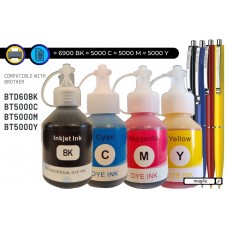 Set Cartus Cerneala Speed Compatibil Brother 1x BTD60BK Negru, 1x BT5000C Cyan, 1x BT5000M Magenta, 1x BT5000Y Galben 21900 pagini cu 4x Pix Schneider