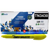 Set Cartus Toner Retech compatibil Brother TN3430 Negru 8000 pagini cu Pix Xball si Textmarker Non Toxic