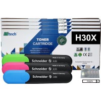 Set Cartus Toner ReTech Compatibil HP(30x) 4xCF230x Negru 4x3500 pagini, 3xTextmarker Schneider si 4xCD-R Maxell cu plic