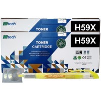 Set Cartus Toner ReTech Compatibil HP59X, 2xCF259X Negru, 20000 pagini cu chip, Textmarker Penac si 2buc CD-R Maxell cu plic