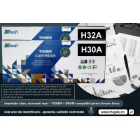Set Cartus Toner si Drum Retech Compatibil HP(30A/32A) 1xCF230A Negru, 1xCF232A Negru, 2xPix Jestream si Textmarker Penac