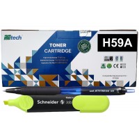 Set Cartus Toner ReTech Compatibil HP59A, 1xCF259A Negru 3000pagini cu chip, Pix Jestream si Textmarker Schneider