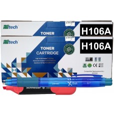 Set Cartus Toner ReTech Compatibil HP106A, 2xW1106A Negru 2x1000pagini, 2xPix XBall si Textmarker Schneider