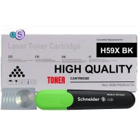 Set Cartus Toner Compatibil HP59X, 5xCF259X Negru, 50000 pagini cu chip,  Textmarker Schneider si 5buc CD-R Maxell cu plic
