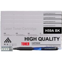 Set Cartus Toner Compatibil HP59A, 4xCF259A Negru, 12000pagini, cu chip,  Pix Jestream si 4buc CD-R Maxell cu plic