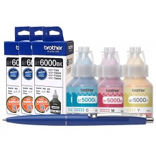 Set Flacoane Cerneala Brother Original 3x BT6000BK Negru, 2x BT5000C Cyan, 2x BT5000M Magenta, 2x BT5000Y Galben, 48000 pagini, Pix Schneider