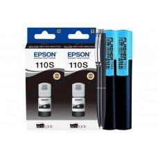 Set Flacon Cerneala Epson (110S) Original C13T01L14A 2x40ml, Negru - 2xPix XBall si 2xTextmarker Flasher