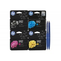 Set 4 Cartuse HP 912 Originale (Negru, Cyan, Magenta, Galben) + 2x Pix Schneider