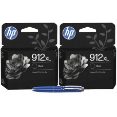 Set 2x Cartuse HP 912XL Negru Originale 3YL84AE + 2x Pix Schneider