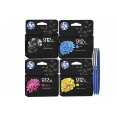 Set 4 Cartuse HP 912XL Originale (Negru, Cyan, Magenta, Galben) + Pix Schneider