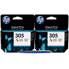 Set Cartus Cerneala Original HP 305 2x 3YM60AE Color 200 pagini cu Pix Schneider