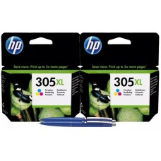 Set 2x Cartuse HP 305 XL Color Originale 3YM63AE + 2x Pix Schneider