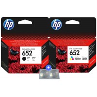 Set Cartus Cerneala Originale HP652, 1xF6V25AE Black, 1xF6V24AE Color si 2xCRD Maxell