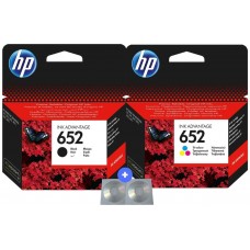 Set Cartus Cerneala Original HP652 1x F6V25AE Negru + 1x F6V24AE Color 560 pagini cu 2x CDR Maxell