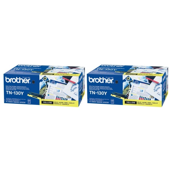 Set Cartuse Toner Brother Original 2x TN130Y Galben 3000 Pagini si stick USB