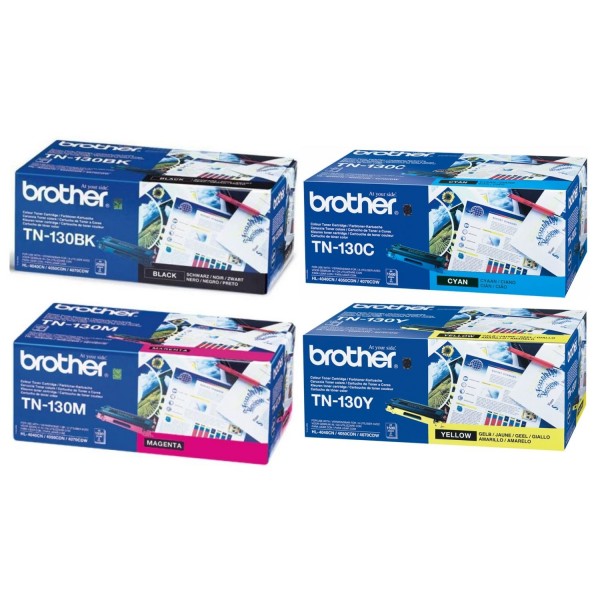 Set Cartuse Toner Brother Original 1x TN130BK Negru, 1x TN130C Cyan, 1x TN130M Magenta, 1x TN130Y Galben, 7000 Pagini si stick USB