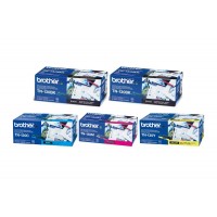 Set Cartuse Toner Brother Original 2x TN130BK Negru, 1x TN130C Cyan, 1x TN130M Magenta, 1x TN130Y Galben, 9500 Pagini si stick USB