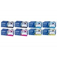 Set Cartuse Toner Brother Original 2x TN130BK Negru, 2x TN130C Cyan, 2x TN130M Magenta, 2x TN130Y Galben, 14000 Pagini si stick USB
