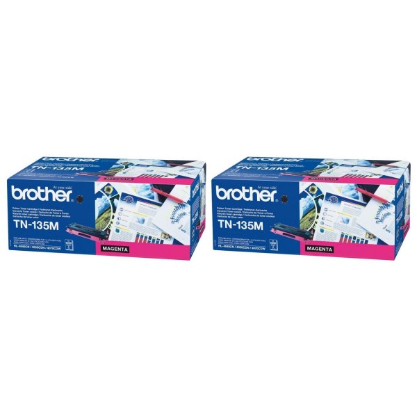 Set Cartuse Toner Brother Original 2x TN135M Magenta 8000 Pagini si stick USB