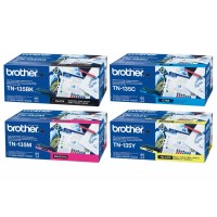 Set Cartuse Toner Brother Original 1x TN135BK Negru, 1x TN135C Cyan, 1x TN135M Magenta, 1x TN135Y Galben, 17000 Pagini si stick USB