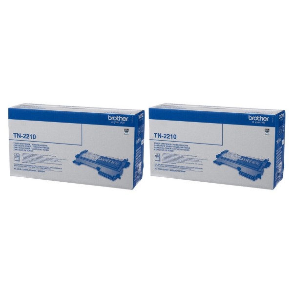 Set Cartuse Toner Brother Original 2x TN2210 Negru 2400 Pagini si stick USB