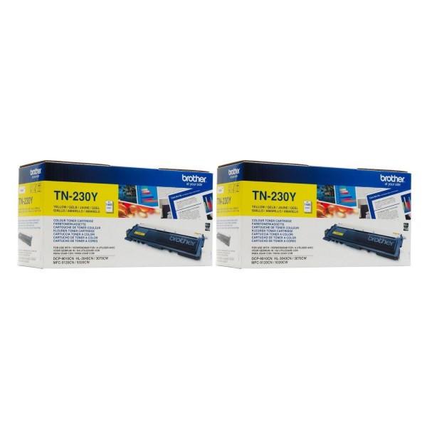 Set Cartuse Toner Brother Original 2x TN230Y Galben 2800 Pagini si stick USB