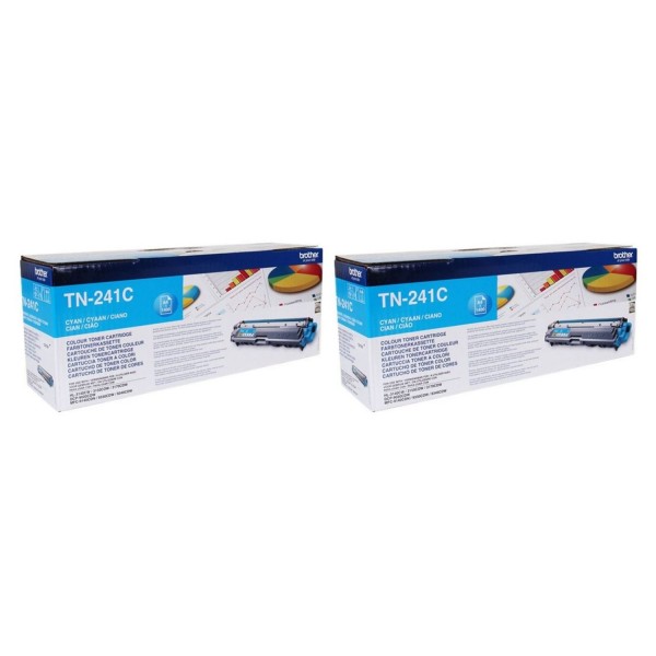Set Cartuse Toner Brother Original 2x TN241C Cyan 2800 Pagini si stick USB