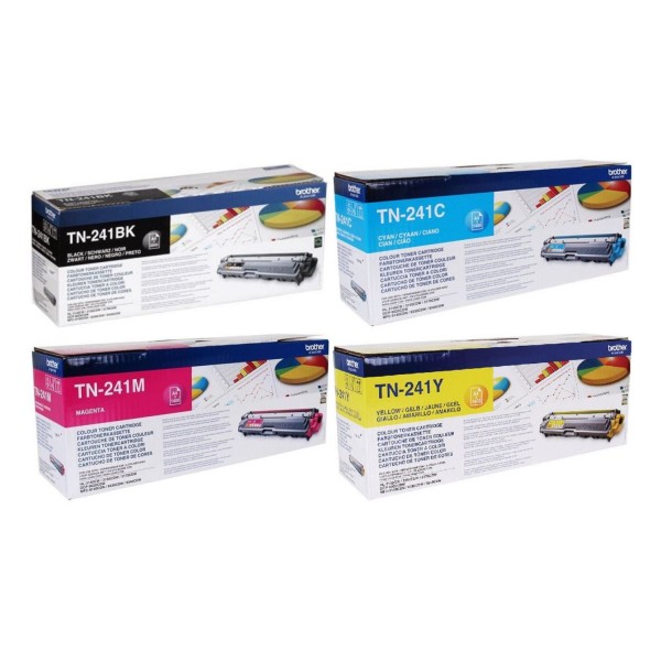Set Cartuse Toner Brother Original 1x TN241BK Negru, 1x TN241C Cyan, 1x TN241M Magenta, 1x TN241Y Galben, 6700 Pagini si stick USB