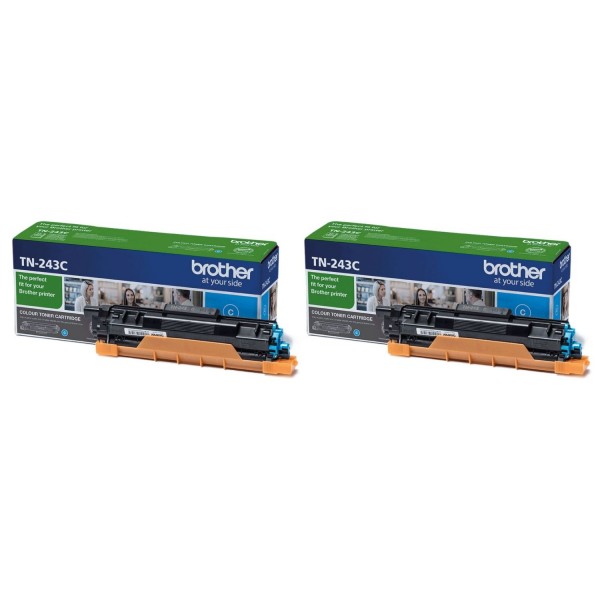 Set Cartuse Toner Brother Original 2x TN243C Cyan 2000 Pagini si stick USB