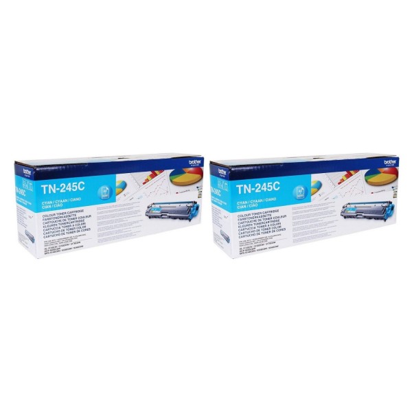 Set Cartuse Toner Brother Original 2x TN245C Cyan 4400 Pagini si stick USB
