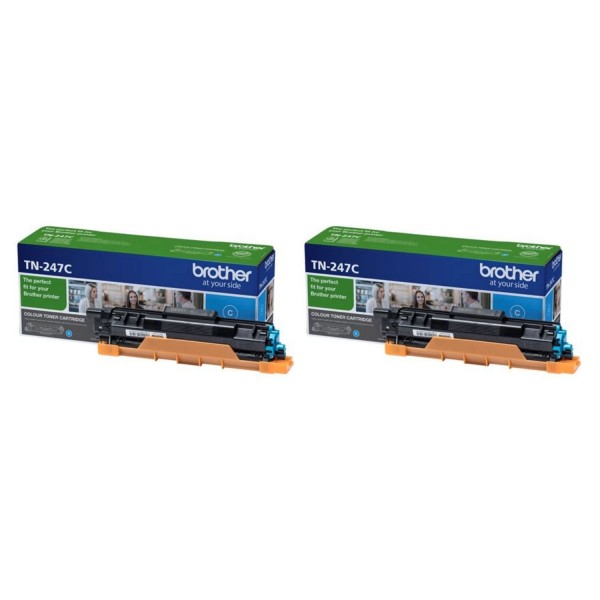 Set Cartuse Toner Brother Original 2x TN247C Cyan 4600 Pagini si stick USB