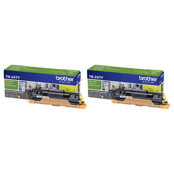 Set Cartuse Toner Brother Original 2x TN247Y Galben 4600 Pagini si stick USB