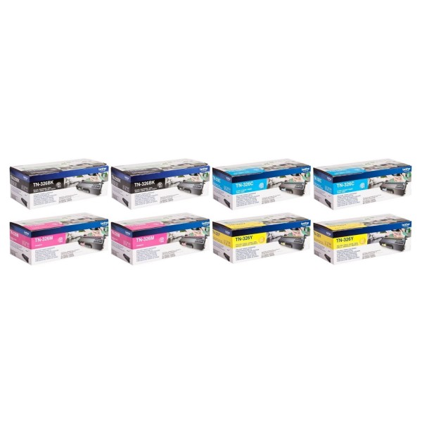 Set Cartuse Toner Brother Original 2x TN326BK Negru, 2x TN326C Cyan, 2x TN326M Magenta, 2x TN326Y Galben, 29000 Pagini si stick USB