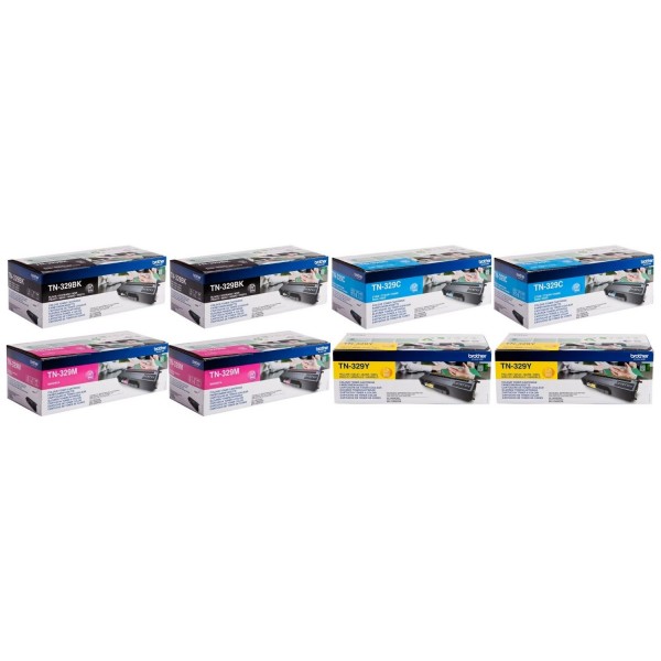 Set Cartuse Toner Brother Original 2x TN329BK Negru, 2x TN329C Cyan, 2x TN329M Magenta, 2x TN329Y Galben, 48000 Pagini si stick USB