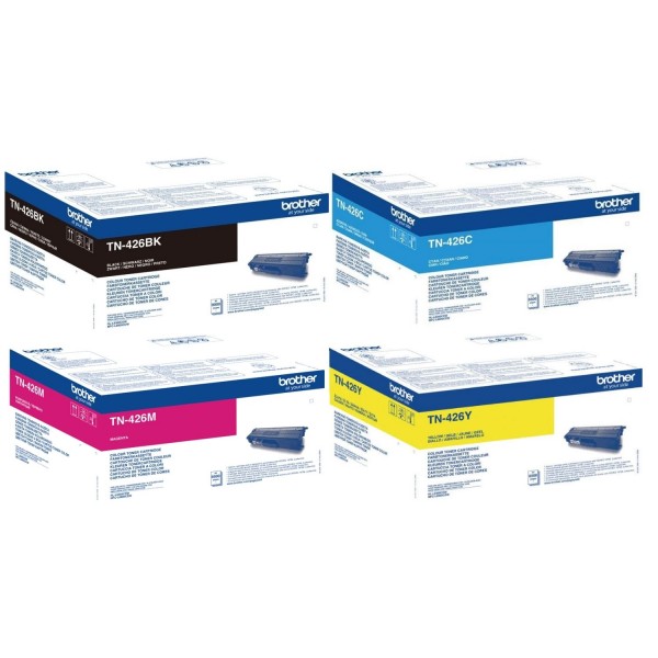 Set Cartuse Toner Brother Original 1x TN426BK Negru, 1x TN426C Cyan, 1x TN426M Magenta, 1x TN426Y Galben, 28500 Pagini si stick USB